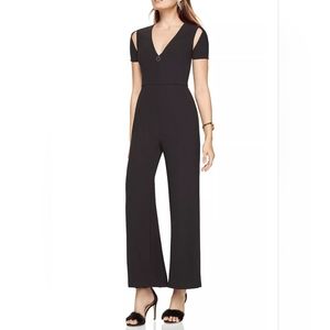 BCBG MAXAZRIA's wide-leg jumpsuit Johnny Cold Shoulder Black Size XXS